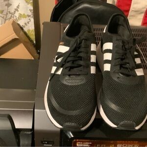 Adidas Black and White Running Shoes